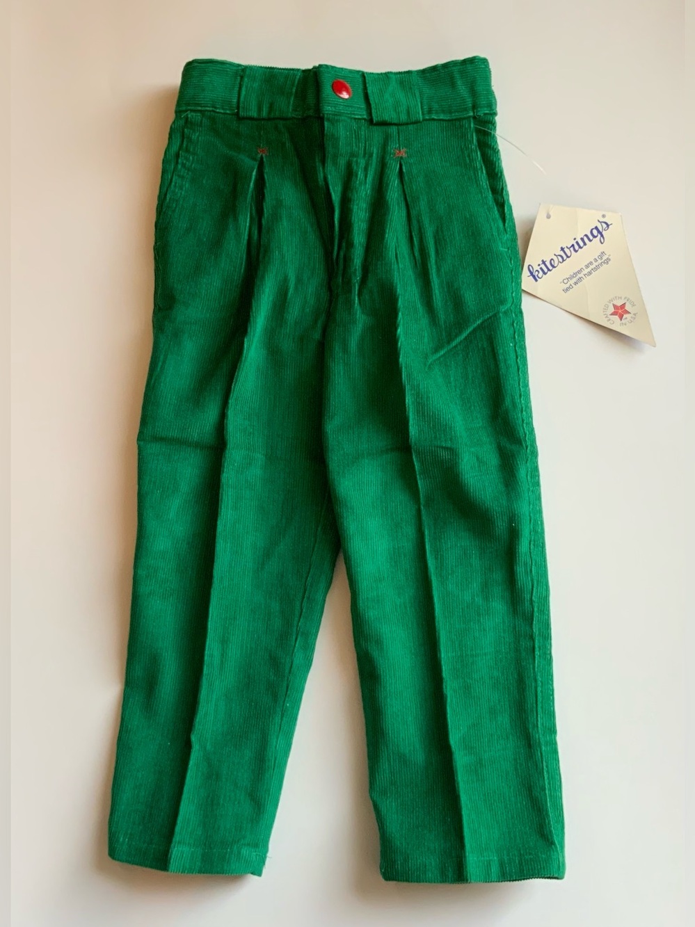 Vintage 80s Green Corduroy Kids Pants